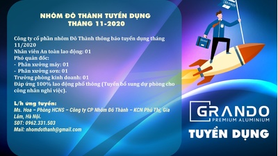 Đô thành thông báo tuyển dụng tháng 11