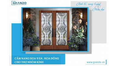 Hoa Van and bronze glass door for glass steel