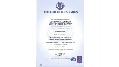 DO THANH ALUMINUM FACTORY PROJECTED ISO 9001: 2015 CERTIFICATE