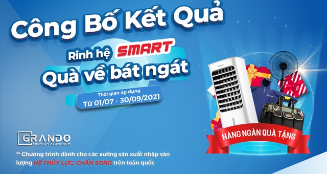 Grando công bố kết quả "Rinh Hệ Smart - Quà về bát ngát"