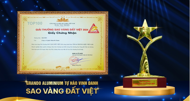 Grando tự hào vinh danh top 100 doanh nghiệp Sao Vàng Đất Việt – Vươn tầm Việt Nam