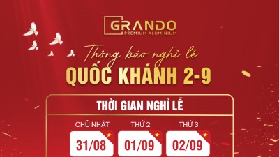 Grando thông báo nghỉ lễ quốc khánh 2/9/2025