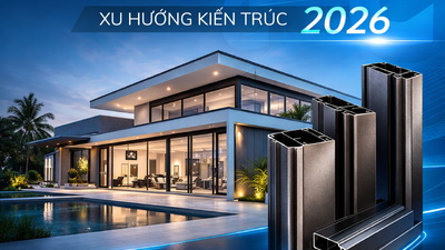 Xu hướng cửa nhôm 2026: Bề mặt ánh kim lên ngôi trong kiến trúc hiện đại