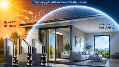 TOP MẪU CỬA NHÔM KÍNH ĐẸP – CHỐNG NẮNG CỰC TỐT CHO NHÀ HƯỚNG TÂY