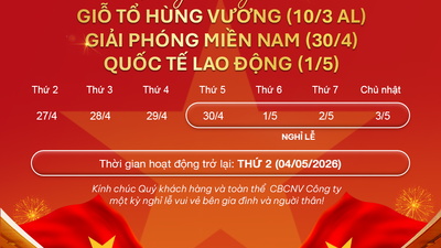 GRANDO THÔNG BÁO LỊCH NGHỈ LỄ 30/04 – 01/05/2026