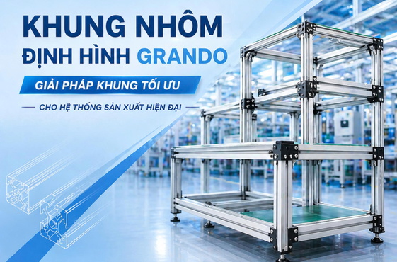 KHUNG NHÔM ĐỊNH HÌNH CÔNG NGHIỆP GRANDO – GIẢI PHÁP KHUNG TỐI ƯU CHO HỆ THỐNG SẢN XUẤT