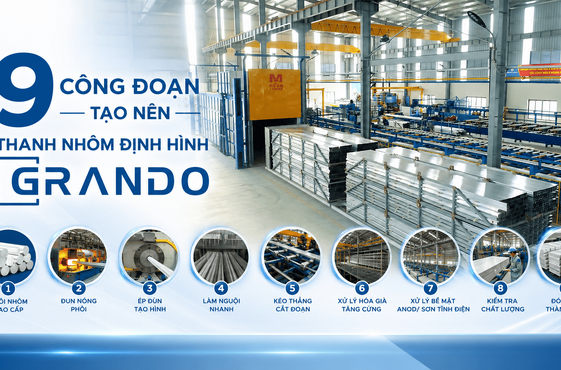 9 công đoạn tạo nên thanh nhôm định hình GRANDO