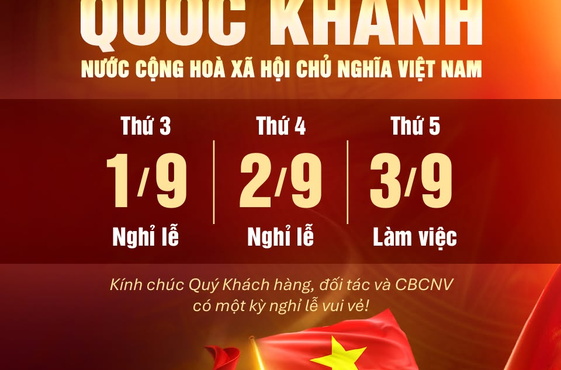 Grando thông báo nghỉ lễ quốc khánh 2/9/2026
