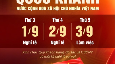 Grando thông báo nghỉ lễ quốc khánh 2/9/2026