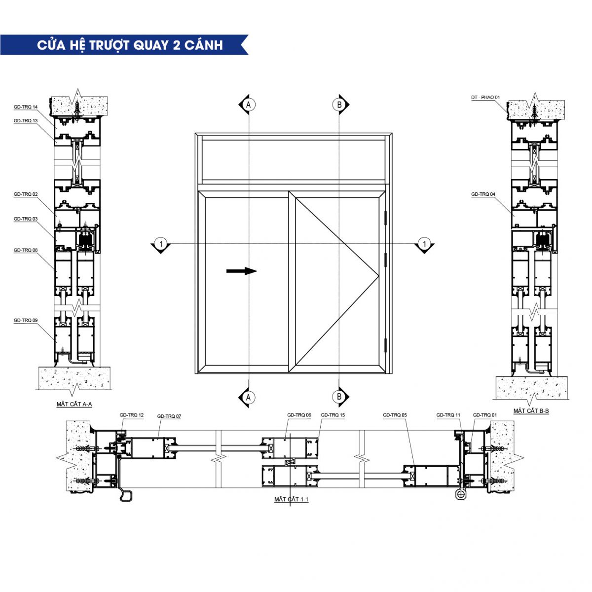 Hệ trượt quay 2 cánh Grando Smart